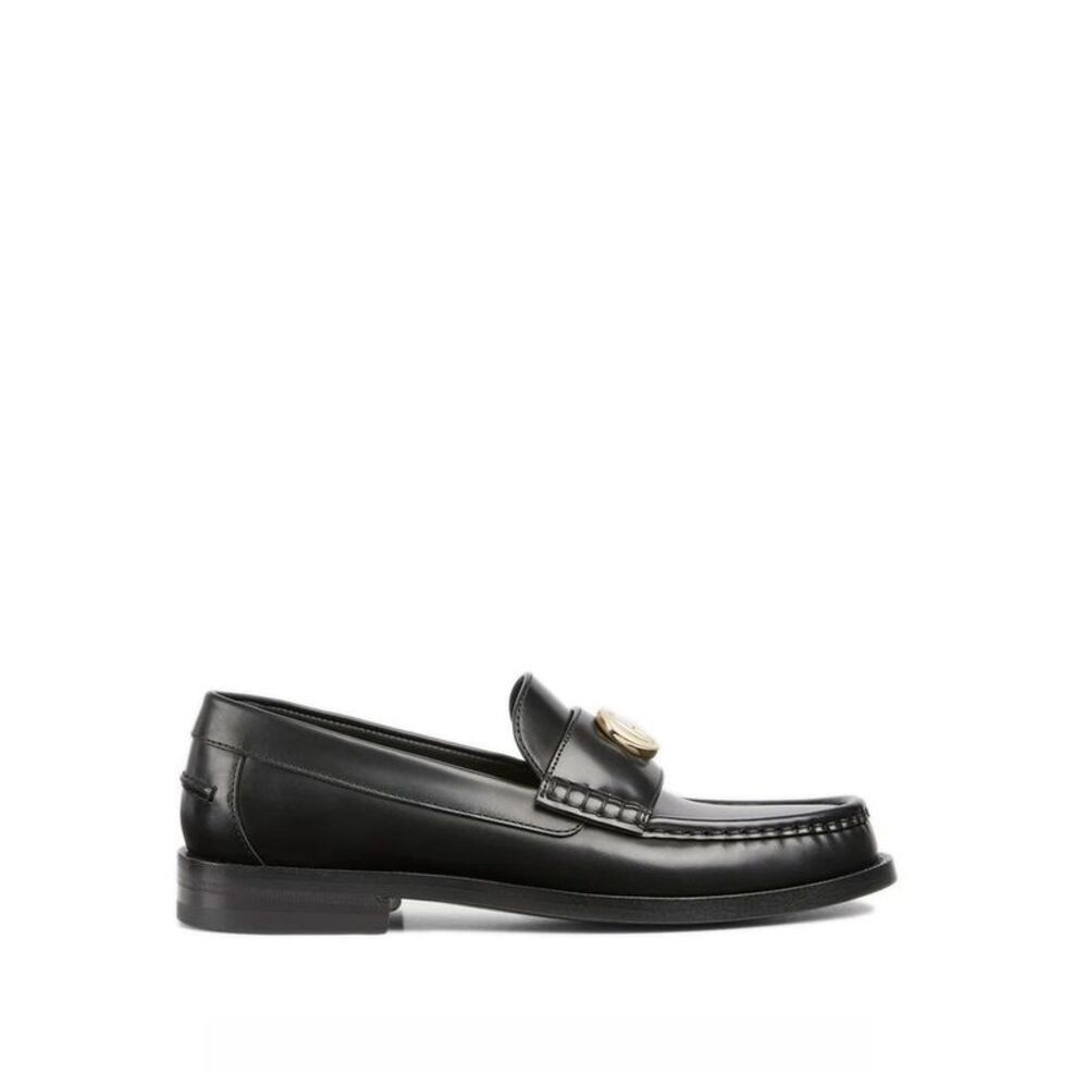 Gucci Black Leather Slip-On Women's Loafers